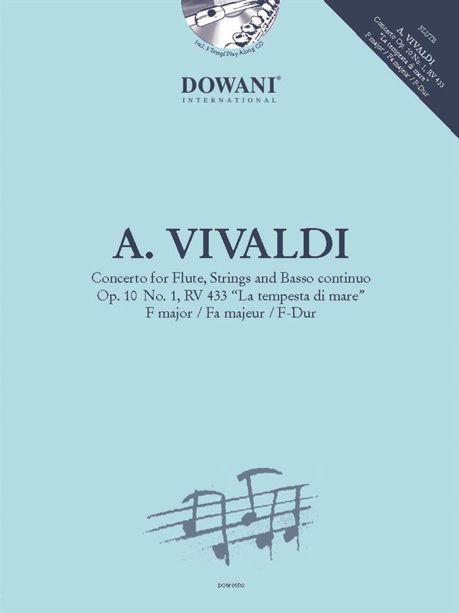 Concerto for Flute, Strings and BC Op. 10 No. 1 - RV 433 La tempesta di mare F major / Fa majeur / F-Dur - noty pro příčnou flétnu a klavír